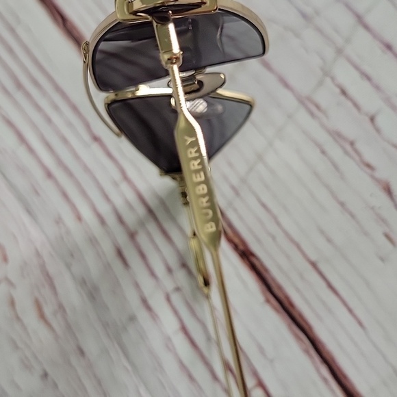 Burberry Gold Frame Sunglasses with Black Gradient Lenses - Picture 5 of 9